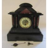 Victorian slate mantel clock L 37.5 cm H 39 cm