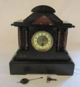 Victorian slate mantel clock L 37.5 cm H 39 cm