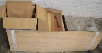 Large number of sheets of wood veneer