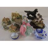 Various ceramics inc Royal Doulton figurine 'Spring Morning' HN 1922, Lilliput Lane cottages inc