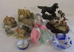 Various ceramics inc Royal Doulton figurine 'Spring Morning' HN 1922, Lilliput Lane cottages inc