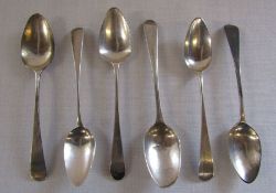 Set of 6 assorted Georgian silver teaspoons 1797, 1803, weight 1.86 ozt