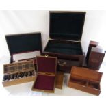 Large quantity of wooden boxes inc wine, whisky, cigars, cutlery and storage - all appear unused (