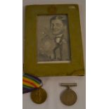 Two medals WWI: Victory awarded to Pte W Ellis 31905 Yorkshire Regiment & WW2 Defence with a WW2