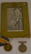 Two medals WWI: Victory awarded to Pte W Ellis 31905 Yorkshire Regiment & WW2 Defence with a WW2