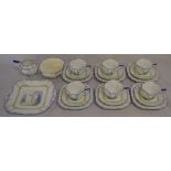 Shelley My Garden pattern part tea service comprising 6 cups (one with cracking) & saucers, 6 side