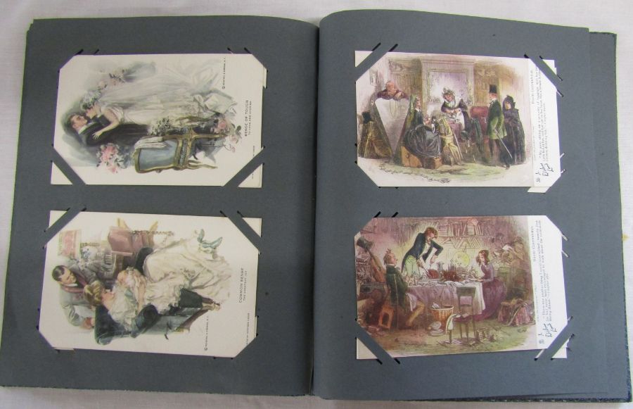 Postcard album - approx 100 Edwardian cards - incuding glamour, children, humour, firsts signed, - Image 6 of 9