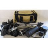 Canon AE1 SLR camera, lens and accessories
