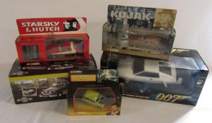 5 boxed die cast collectable cars - Corgi Kojak, Starsky & Hutch and Mr Bean, Model Icons Morse