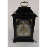 George I ebonised table clock by Simon De Charmes London with repeater mechanism H 45 cm L 24 cm D