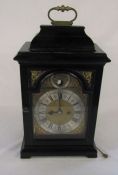 George I ebonised table clock by Simon De Charmes London with repeater mechanism H 45 cm L 24 cm D