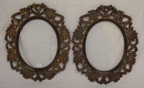 Pair of Black Forest carved picture frames 52cm by 43cm