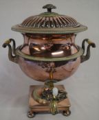 19th century copper & brass samovar Ht 43cm