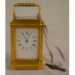 19th century French carriage clock in a gilded gorge case