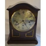 French early 20th century mantel clock in a mahogany case Ht 37cm