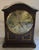 French early 20th century mantel clock in a mahogany case Ht 37cm