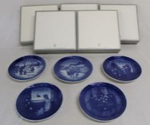 Set of 5 Royal Copenhagen Christmas plates 1979-83 (boxed)