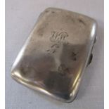 Silver cigarette case, Birmingham 1910 weight 1.91 ozt