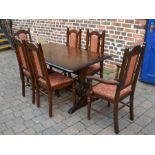 Refectory table and 6 chairs inc 2 carvers