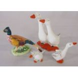 Beswick geese and a Beswick pheasant