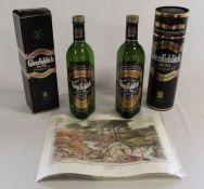 2 bottles of Glenfiddich single malt whisky (one with Exclusive Centenary Print)