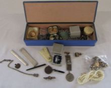 Box of assorted costume jewellery and silver etc