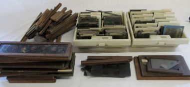 Quantity of magic lantern slides including comical and European topographical (some marked Limpenny)