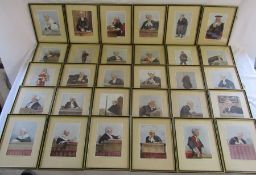 33 framed Vanity Fair Spy prints of judges taken from 'The Book Of The Bench' (included) - 29cm x