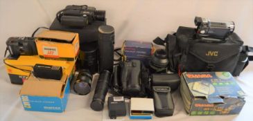 Large quantity of cameras, video cameras & accessories