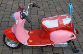 Child's ride-on battery powered motorised Vespa style scooter with battery & charger