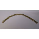 9ct gold wavy link bracelet, weight 9.9 g, L 8" (broken clasp)