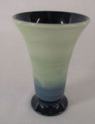 Moorcroft blue / green gradient vase, possible trial / test piece H 15.5 cm