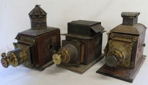 3 magic lanterns - in varying states of repair