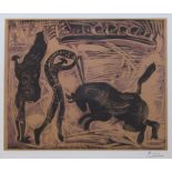 Pablo Picasso (1881-1973) offset lithograph of the linocut print 'The Banderillas' published New