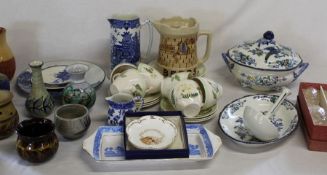 Royal Crown Derby Infirmary dish, Woods Ware tureen, ladle & stand, Alvingham pottery, Johnson
