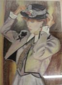 Pastel Sketch 'The New Hat' - 61.5cm x 48.5cm (size including frame)