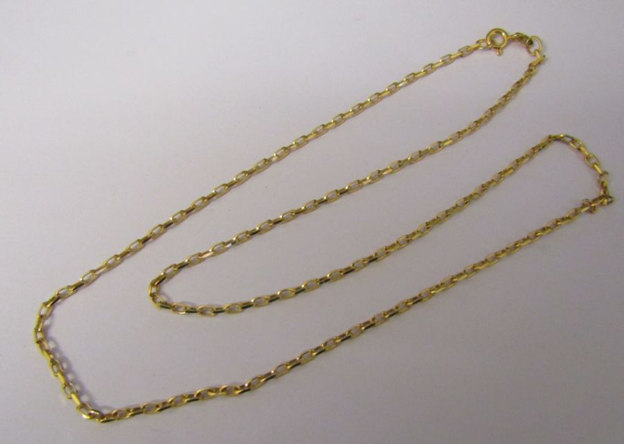 9ct gold necklace, L 44.5 cm weight 3.4 g