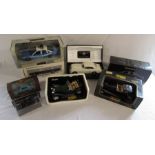 Selection of boxed die cast cars inc Auto Art Mercedes Benz 280 SE, Burago Jaguar and Minichamps