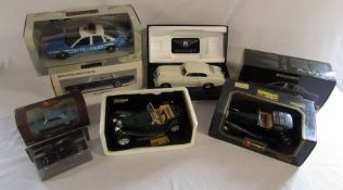 Selection of boxed die cast cars inc Auto Art Mercedes Benz 280 SE, Burago Jaguar and Minichamps