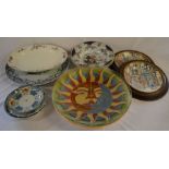 Various plates & chargers including 2 'Dresden China' ironstone