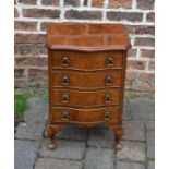 Reproduction miniature serpentine fronted chest of drawers H 61 cm W 41 cm D 30 cm