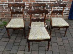 4 early Victorian mahogany rail back dining chairs