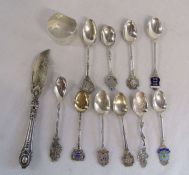 Silver & silver plate including silver napkin ring W 1.09ozt, silver butter knife W 1.21ozt and some