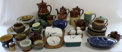 Selection of Denby tableware including Greenwheat, Art Deco teapot & Great Northern Railways