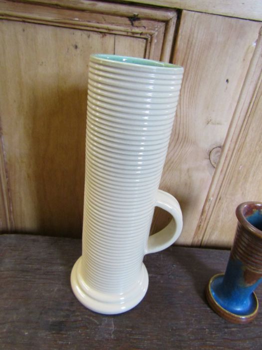Quantity of Denby pottery including 2 stoneware hot water bottles, Peace 1919 tankard (hairline - Image 3 of 22