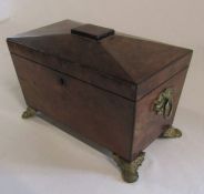 Georgian sarcophagus shaped tea caddy L 28 cm H 18 cm D 15 cm