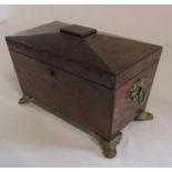 Georgian sarcophagus shaped tea caddy L 28 cm H 18 cm D 15 cm