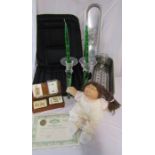 AMENDED LOT - Mixed lot to include Cabbage patch 'Rosie' doll with certificate - fish kettle -