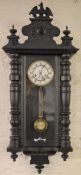 HAC chiming spring driven Vienna wall clock stained black Ht 98cm