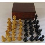 Wooden chess set (height of king 9 cm)